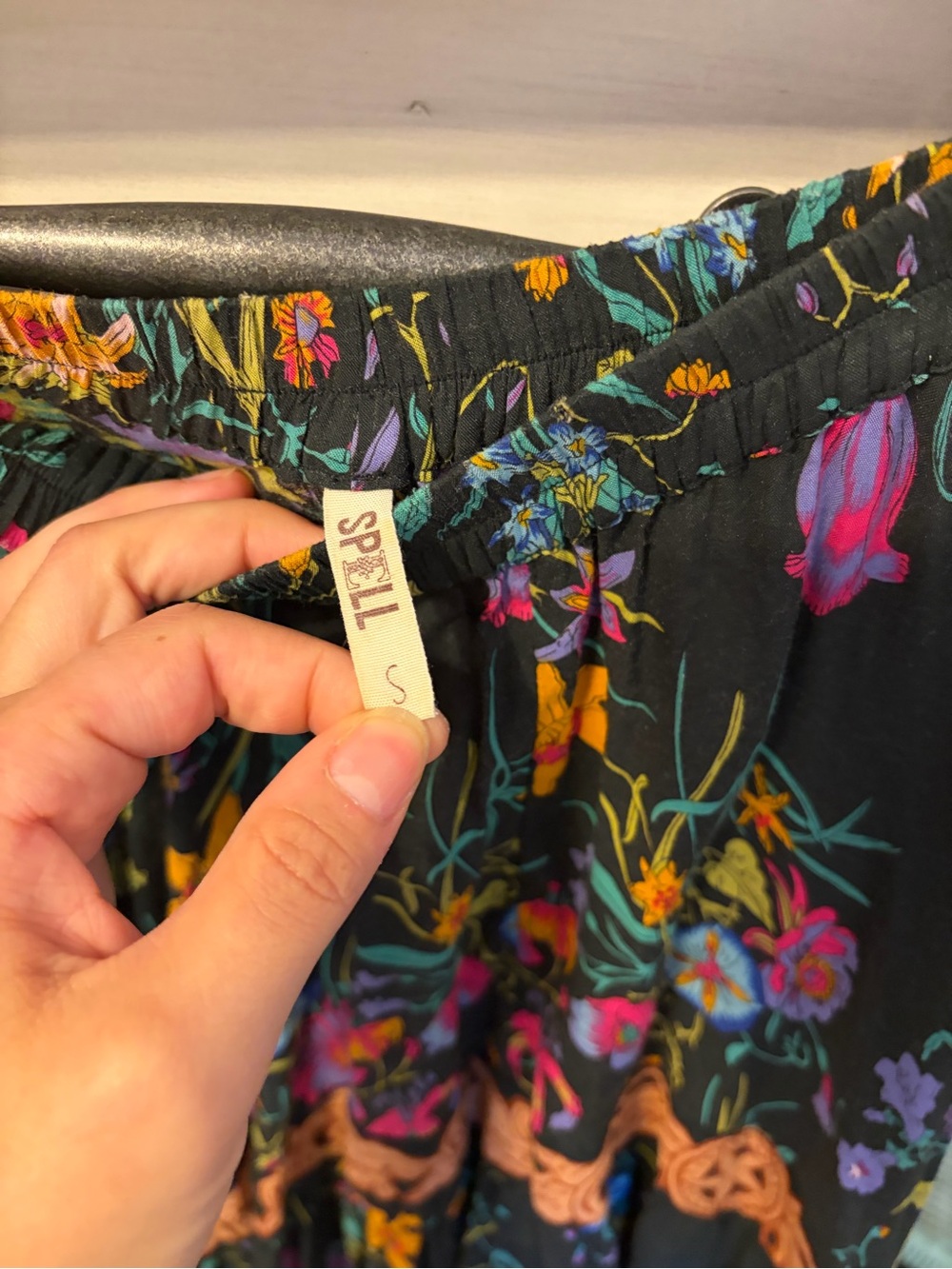 Spell and the gypsy gypsy queen castaway hi-lo black floral skirt - Picture 6 of 16